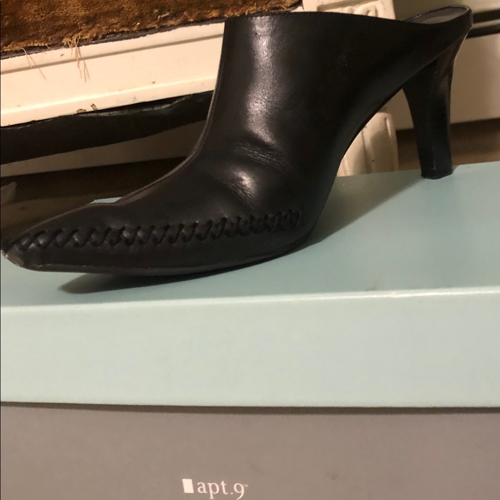 Black mule with heel